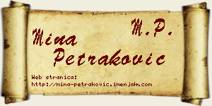 Mina Petraković vizit kartica